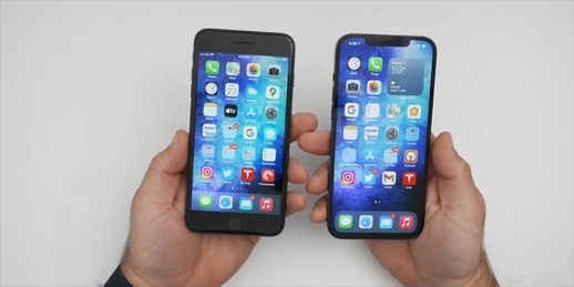 iPhone 8 Plus与iPhone 12 Pro Max外观对比