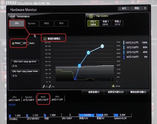 微星 B450 主板 风扇转速设置